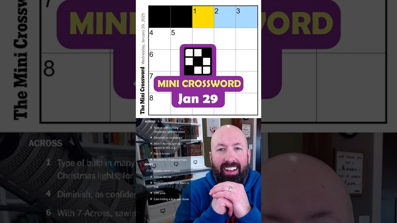 nyt mini crossword jan 29 youtube in type of bulb in christmas lights nyt crossword Nyt Mini Crossword - Jan 29 - Youtube in Type of Bulb in Christmas Lights Nyt Crossword