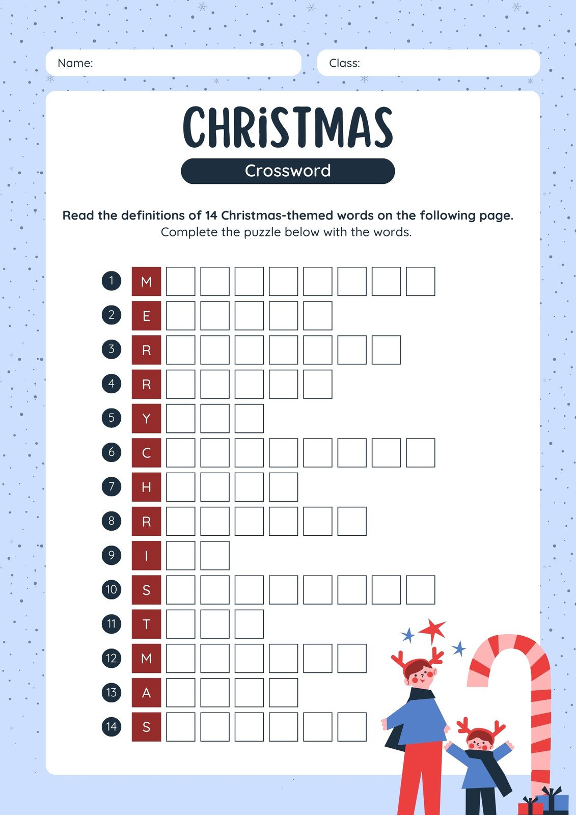 Page 9 - Free, Editable Christmas Worksheet Templates | Canva throughout Masked Mimes Associated With Christmas Crossword