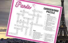 Paris Crossword Puzzle Printable Game, Fun Travel Theme Birthday Activity,  Love France City, French Gathering Word Game Pdf, Parisian Party throughout Christmas in Paris Crossword Clue