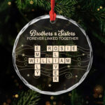 Personalised Glass Crossword Christmas Ornament For Brothers For Christmas Tree Decoration Crossword