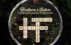 Personalised Glass Crossword Christmas Ornament For Brothers for Christmas Tree Decoration Crossword