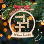 Personalized Christmas Ornament, Custom Family Christmas Ornament Inside Christmas Tree Topper Crossword