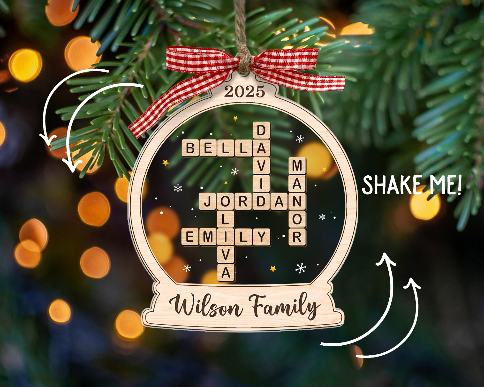 personalized christmas ornament custom family christmas ornament inside christmas tree topper crossword Personalized Christmas Ornament, Custom Family Christmas Ornament inside Christmas Tree Topper Crossword