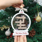 Personalized Family Name Scrabble Christmas Ornament: Acrylic Intended For Edible Christmas Ornament Crossword