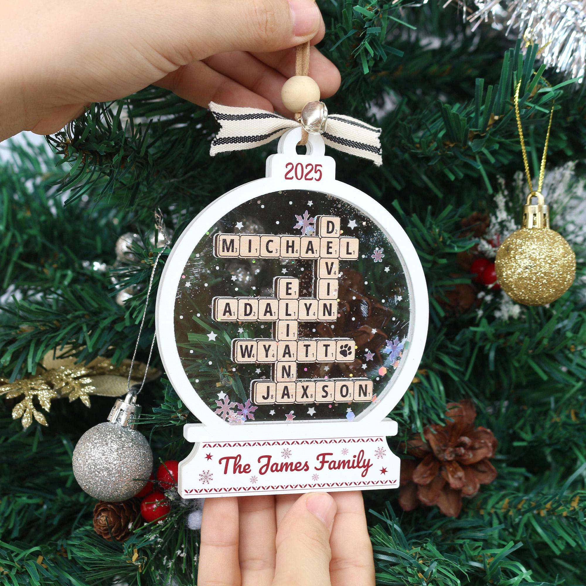 personalized family name scrabble christmas ornament acrylic intended for edible christmas ornament crossword Personalized Family Name Scrabble Christmas Ornament: Acrylic intended for Edible Christmas Ornament Crossword