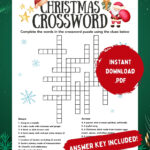 Printable Christmas Crossword Puzzle With Answer Key (Digital For Christmas Material Crossword Clue