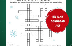 Printable Christmas Crossword Puzzle With Answer Key (Digital with Christmas in Italy Crossword Clue