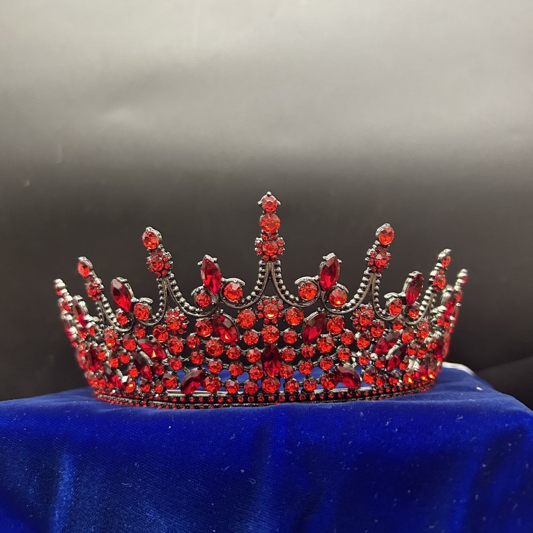 red rhinestone tiara antique gold base witchy villain princess throughout christmas pageant headwear crossword clue Red Rhinestone Tiara | Antique Gold Base | Witchy Villain Princess throughout Christmas Pageant Headwear Crossword Clue