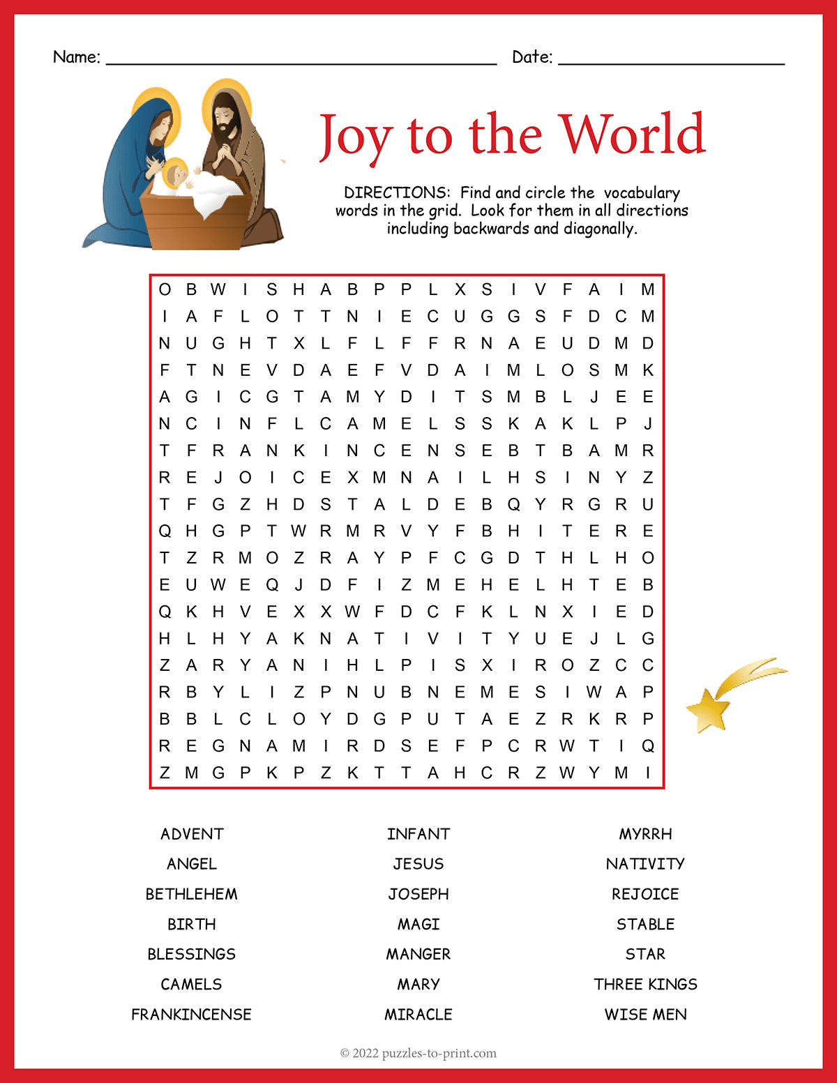 Religious Christmas Word Search intended for Religious Christmas Crossword Puzzle To Print