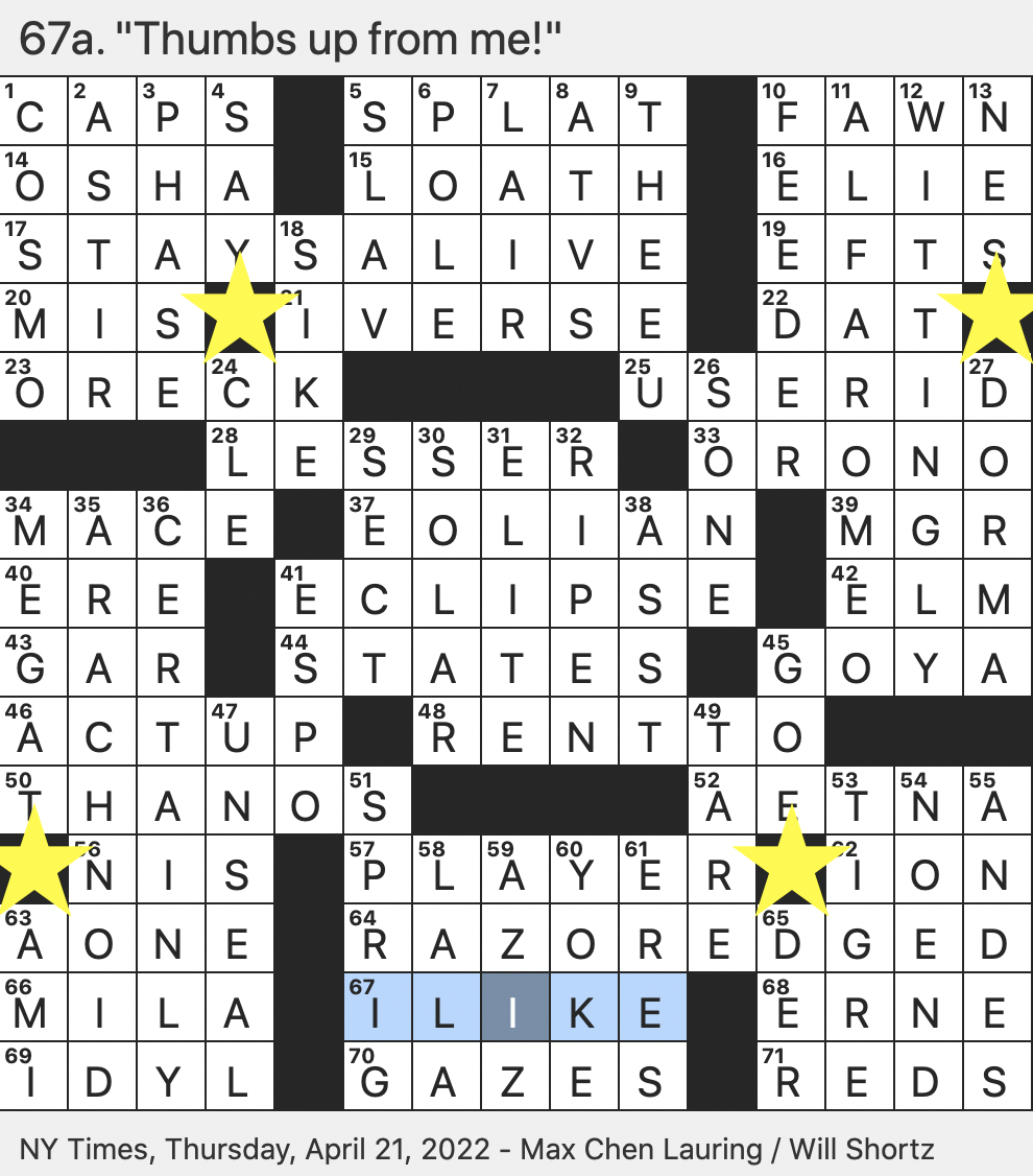rex parker does the nyt crossword puzzle puccini aria popularized within a christmas or meteor display crossword clue Rex Parker Does The Nyt Crossword Puzzle: Puccini Aria Popularized within A Christmas or Meteor Display Crossword Clue