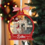Scrabble Personalized Christmas Ornament, Friend Crossword For Christmas Tree Trim Crossword