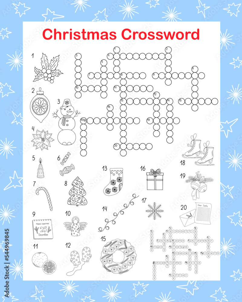 stock vektorgrafik christmas seasonal crossword activities word pertaining to christmas season activity crossword Stock-Vektorgrafik „Christmas Seasonal Crossword Activities, Word pertaining to Christmas Season Activity Crossword