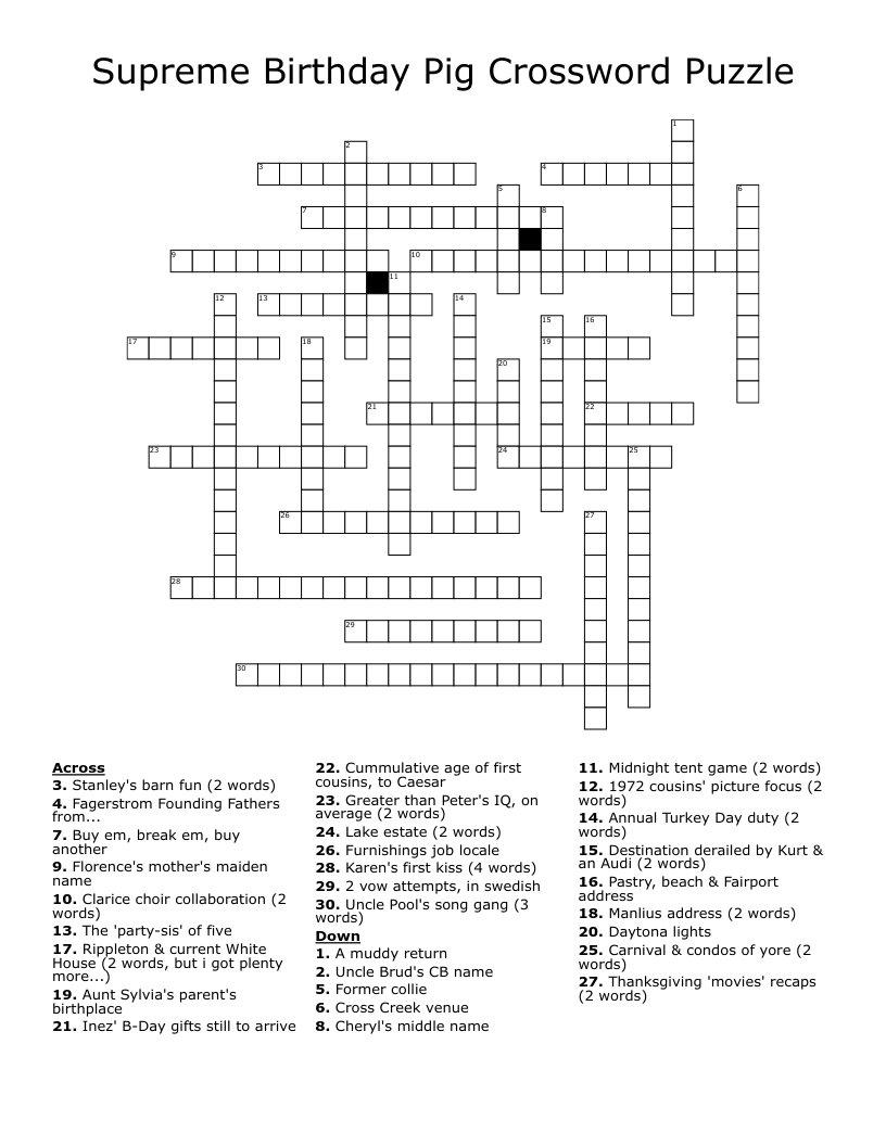 supreme birthday pig crossword puzzle wordmint in christmas light locale crossword Supreme Birthday Pig Crossword Puzzle - Wordmint in Christmas Light Locale Crossword