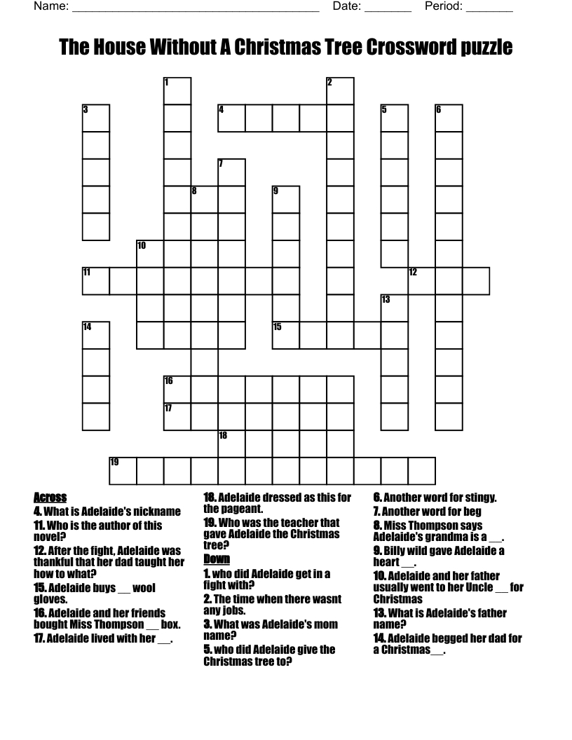 the house without a christmas tree crossword puzzle wordmint throughout christmas tree crossword answers The House Without A Christmas Tree Crossword Puzzle - Wordmint throughout Christmas Tree Crossword Answers