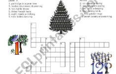 Twelve Days Of Christmas Criss Cross Puzzle – Esl Worksheetannaas regarding Twelve Days Of Christmas Crossword Answers