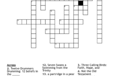 Twelve Days Of Christmas Crossword - Wordmint within Twelve Days Of Christmas Crossword Answers