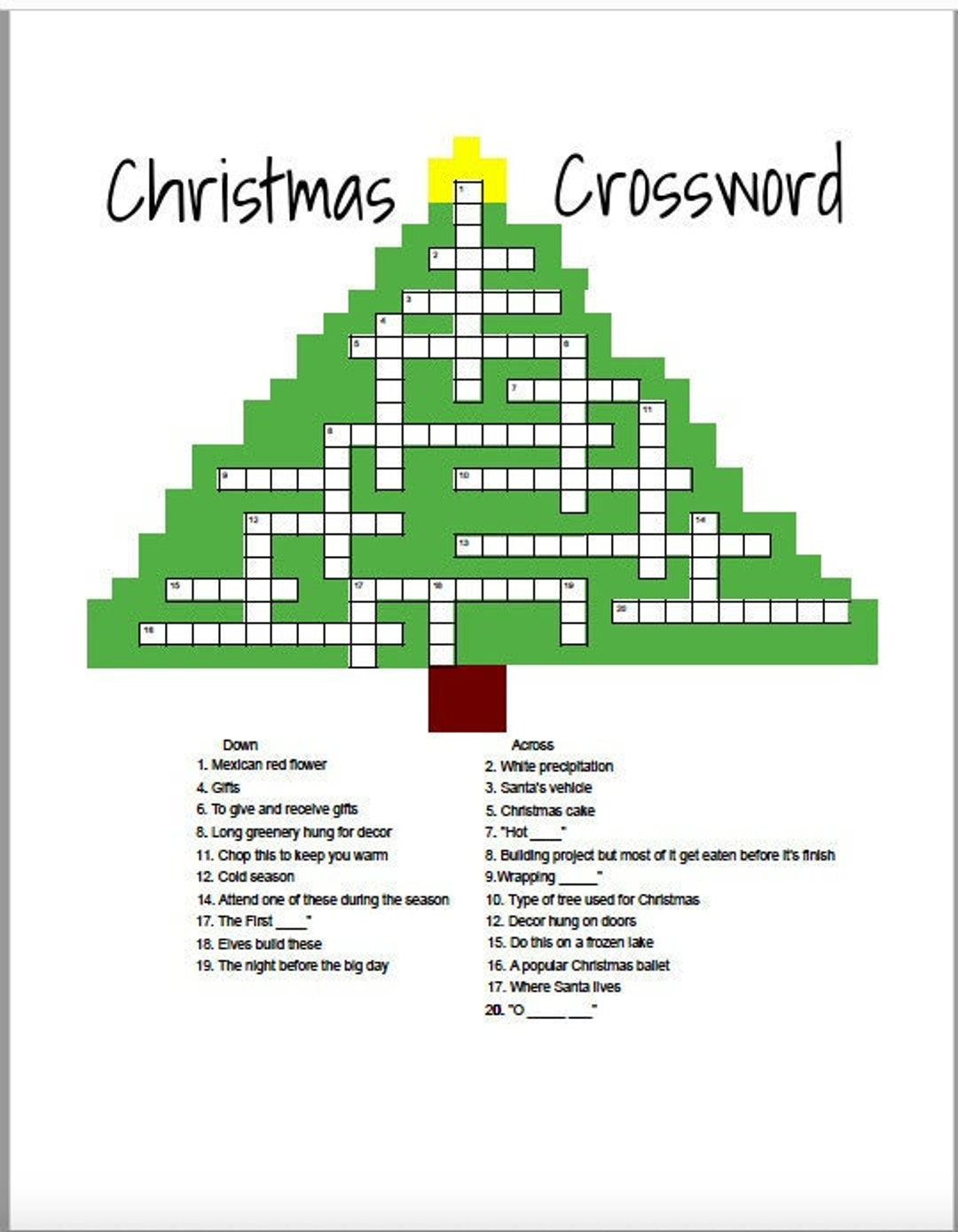 weihnachten kreuzwortratsel etsy de within the night before christmas crossword clue Weihnachten Kreuzworträtsel - Etsy.de within The Night Before Christmas Crossword Clue