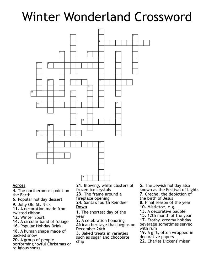 winter wonderland crossword wordmint with christmas baubles often crossword clue Winter Wonderland Crossword - Wordmint with Christmas Baubles Often Crossword Clue