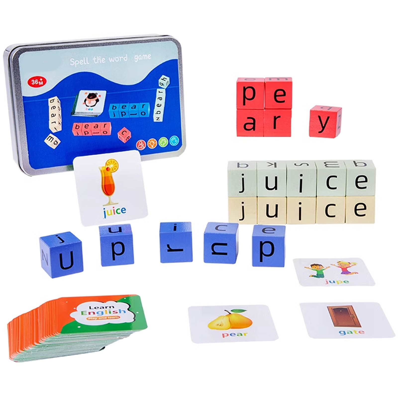 Wooden Crossword Puzzle Blocks Game Word Spelling Cubes Toys Word pertaining to Christmas Tide For Life&amp;#039;S Building Blocks Crossword Clue