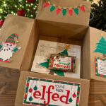 You'Ve Been Elfed Care Package Printables • Christmas Box Decor For College  Students • College Care Package Printables • Printable Box Decor   Etsy Pertaining To Sticker On A Christmas Present Crossword Clue