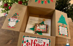 You'Ve Been Elfed Care Package Printables • Christmas Box Decor For College  Students • College Care Package Printables • Printable Box Decor – Etsy pertaining to Sticker On A Christmas Present Crossword Clue